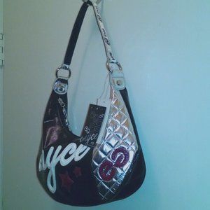 Vintage Rare enyce black silver white sexy fashion shoulder bag